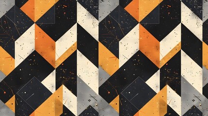 Poster - Vibrant Cosmic Geometric Abstract Mosaic Pattern Backdrop for Imagery