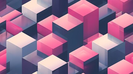 Leinwandbilder - Vibrant Geometric Cubes Composition in Modern Abstract Backdrop Design
