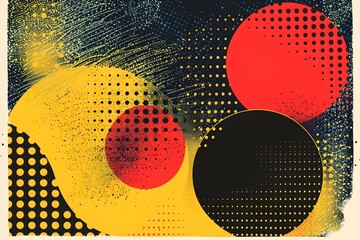 Aufkleber - Vibrant Geometric Halftone Patterns in Retro Vintage Color Palette