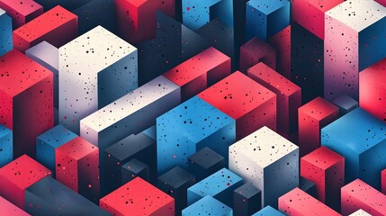 Aufkleber - Vibrant Intersecting Cubes Geometric Abstract Digital Artwork Background