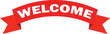 © vedpku - Welcome Curved Red Ribbon, welcome ribbon, Welcome sign