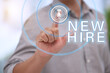 © peopleimages.com - New hire, button and businessman for virtual employee, click and digital for recruitment process. Finger, press and hiring for creative agency and web design, technology and voice for record speaker