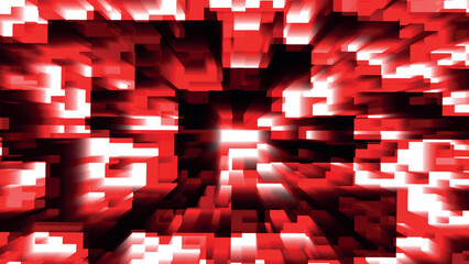 Poster - Abstract pattern, seamless mosaic background. Abstract technology background consisting of glowing blocks. Sci-fi or hi-tech background. Vector illustration