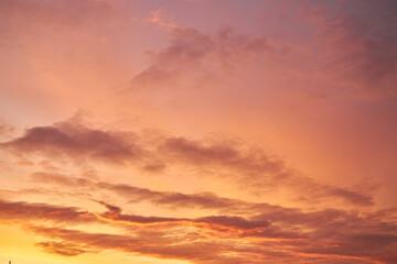 Wall Mural - Cloudscape of cumulus sunset clouds