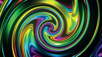 Poster - Abstract glowing multicolored swirl background. Concentric optical illusion. Abstract spiral multicolored wave. Whirlpool. Vortex. 3D vector illustration of a rainbow.