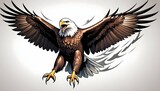 Fototapeta  - Create a tattoo of a fierce eagle in flight with upscaled_4