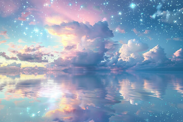 Sticker - A beautiful sky with a lot of clouds and stars