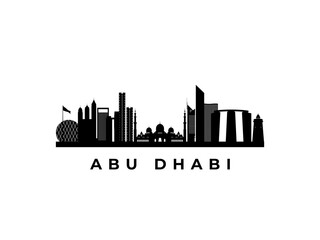 Wall Mural - Vector Abu Dhabi skyline. Travel Abu Dhabi famous landmarks. Business and tourism concept for presentation, banner, web site.