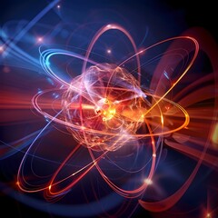 Poster - Atomic Quantum Mechanics Visualizing Energy Levels and Electron Distributions