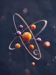 Poster - Bohr Atomic Model Depicting Electron Energy Levels and Transitions