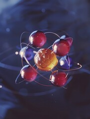 Poster - Bohr Model Diagram Illustrating Atomic Structure and Electron Energy Transitions