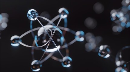 Poster - Fluorine Atom Visualization Showcasing Its Electron and High Electronegativity