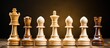 © StockKing - Chess pieces arranged on a wooden surface with an empty area for copy space image
