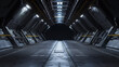 Dark empty spacecraft hall