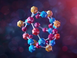 Poster - Colorful Diagram Illustrating the Intricate Structure of a Carbohydrate Molecule