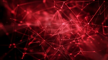 Poster - A red background with many lines and dots