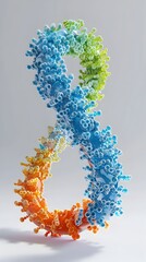 Poster - Vibrant 3D Visualization of a Phospholipid Molecule Showcasing Cell Membrane Structure and Design