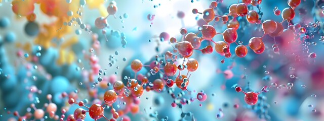 Poster - vibrant 3d infographic comparing cellular macromolecular structures and functions