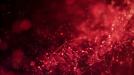 Poster - A red background with many lines and dots