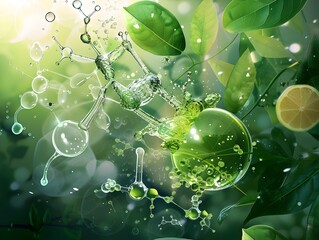 Poster - The Chemical Process of Photosynthesis Visualized Through Vibrant of Nature s Organic Reactions