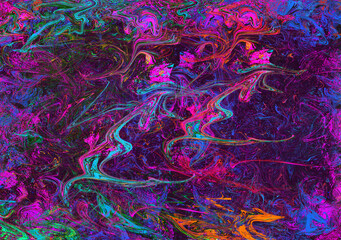 Leinwandbilder - Colorful curvy lines, color waves, curve background design.