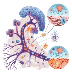 Poster - Detailed Diagram of Insulin s Effects on Neuroinflammation and Glial Cell Activation
