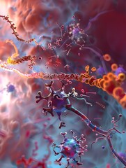 Poster - Molecular Animation Showcasing Insulin s Role in Neuronal Growth and Axonal