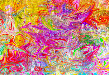 Leinwandbilder - Colorful curvy lines, color waves, curve background design.