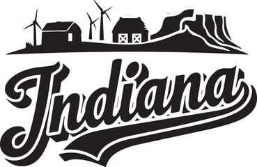 Wall Mural - Indiana Landscape Vector