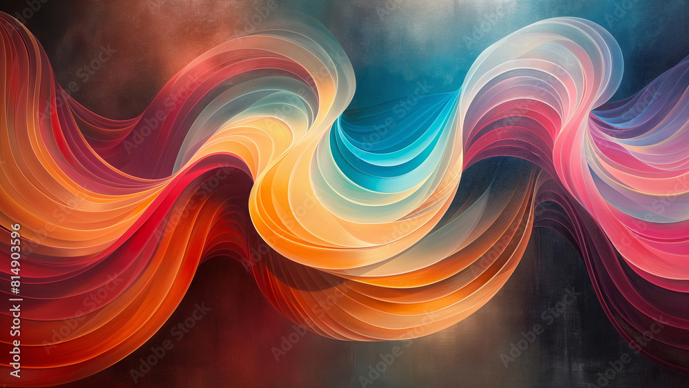 Vibrant Abstract Waves in Warm and Cool Tones: Perfect for Modern Art ...