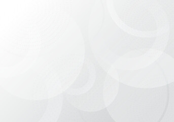 Fototapete - Abstract gradient white template design of circles decoration artwork style. Overalpping with dot pattern.