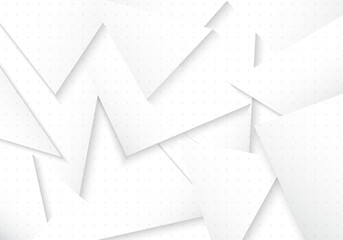 Fototapete - Abstract gradient white triangles template design with gradient white and grey pattern design decoration artwork.