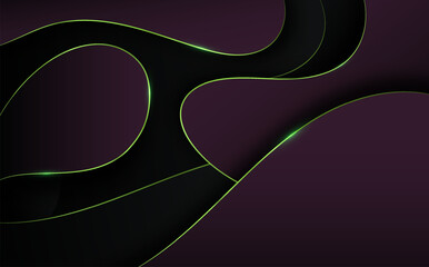 Fototapete - Abstract luxury style of smooth shape gradient blue template. Overlapping designed green line decoration artwork background with new tone color of purple. Vector illustration 