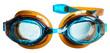 © David - Orange and blue swimming goggles isolated on transparent background png