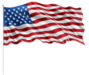 Wall Mural - Waving American flag symbolizing freedom and patriotism isolated on transparent background png