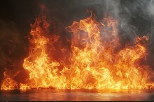 Illustration Of Orange Fire Images, Abstract Flame Pictures, Background, Texture-based