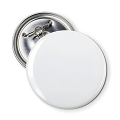 A blank white round pinback button mockup