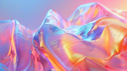 Aufkleber - Holographic Abstract Wavy Background Design