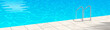 swimming pool blue water ladder tiles deck poolside summer vacation resort vector illustration