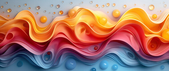 Colorful abstract background with circles and waves creative multi layers color texture