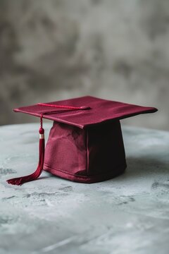 Graduation cap maroon white background intelligence