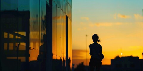 building silhouettes at dusk Cityscape