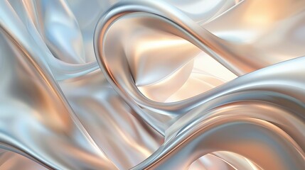 Wall Mural - Smooth, silky shapes dominate this beautiful abstract 3D background, creating a visually captivating scene.