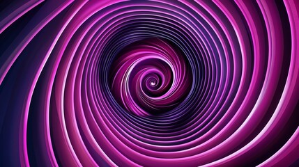 Wall Mural - this graphic design features an abstract illusion of a spiral, composed of pink and violet neon line