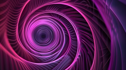 Wall Mural - this graphic design features an abstract illusion of a spiral, composed of pink and violet neon line