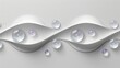 © Jevjenijs - A collection of water droplets hovering above a white paper wave, featuring a central purple dot