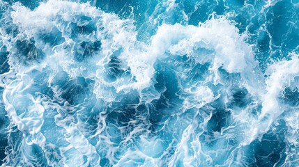 Sticker -  A substantial expanse of water dotted with copious amounts of foamy, blue bubbles borders an adjacent shoreline Amidst this aquatic scene floats a vessel in the center