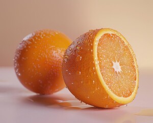 Wall Mural - Sweet Orange. Isolated Fresh Citrous Fruit Dessert, Juicy and Refreshing