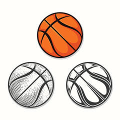 Wall Mural - Basketball bundle set vector design