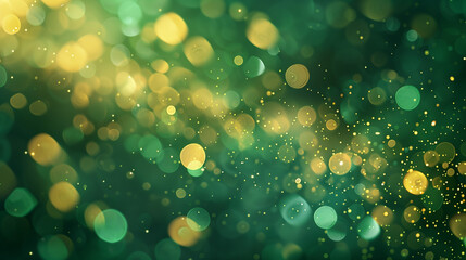 Wall Mural - Vibrant Green and Gold Bokeh Background